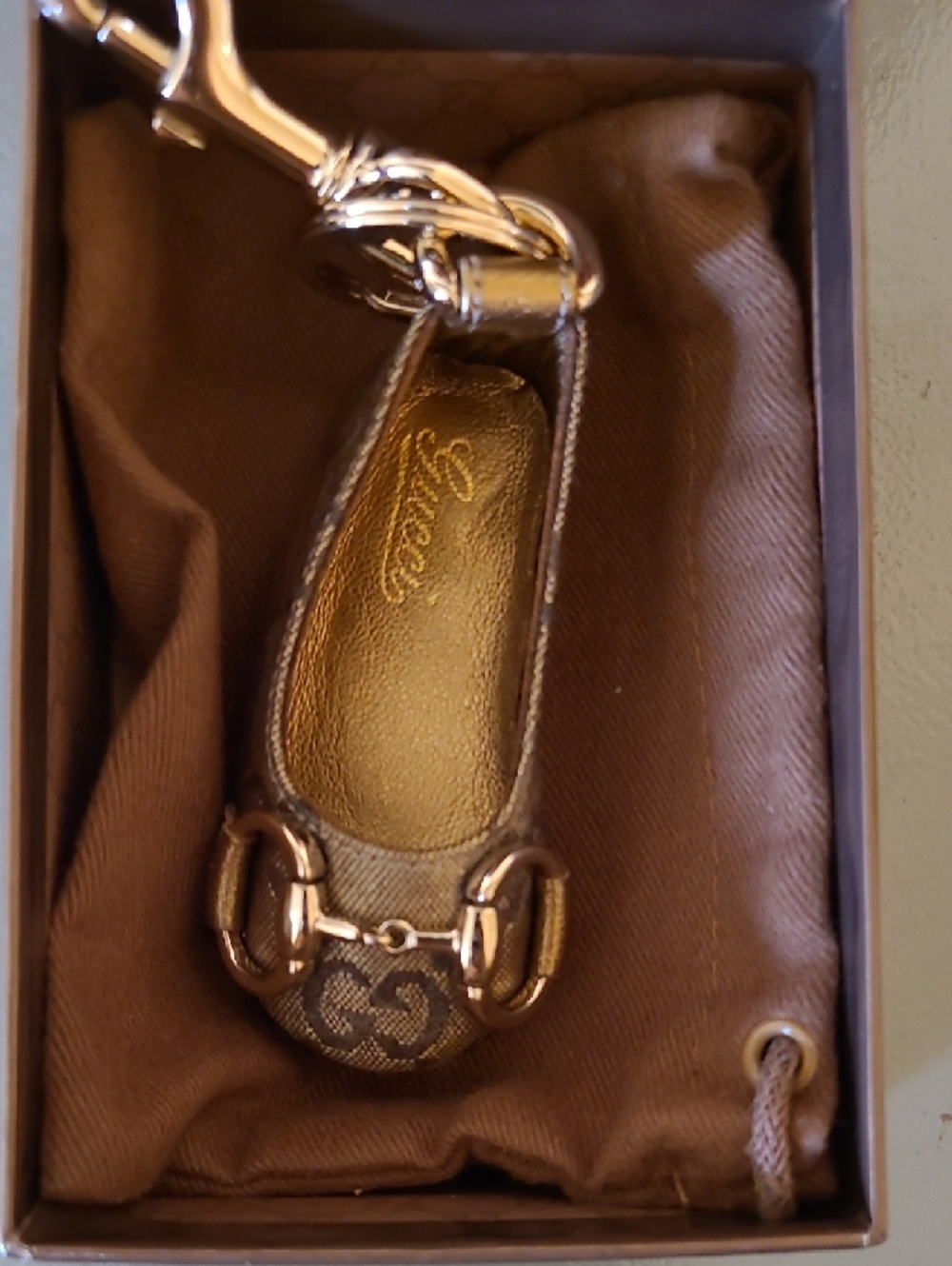 Gucci Brown Monogram Mini Bag Charm with Gold Hardware - Picture 6 of 9